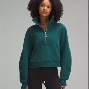 Lululemon Scuba Oversized Hoodie Funnel Neck Half Zip - Green